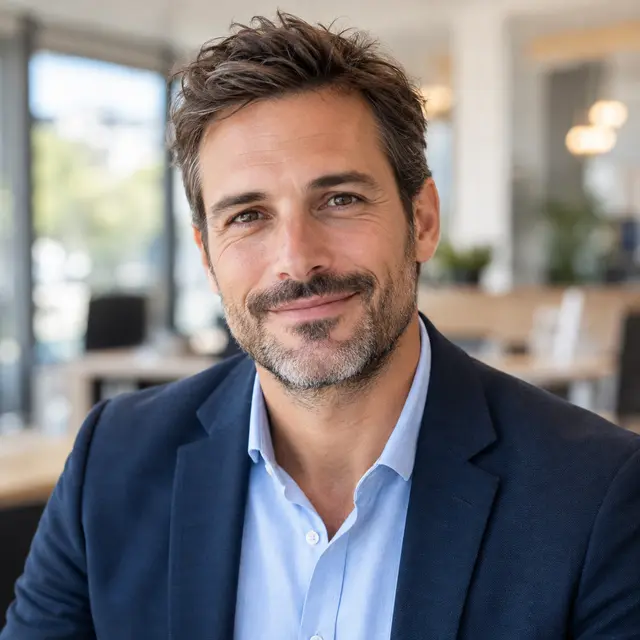 Portrait d’illustration de Marc, agent immobilier